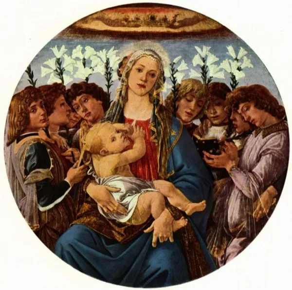 Мадонна с младенцем и поющие ангелы 1477