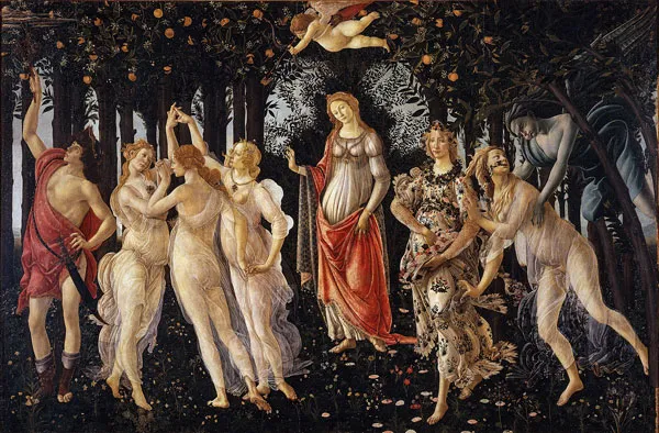 Весна картина Боттичелли в галерее Уффици