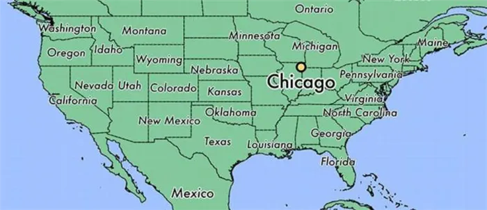 Чикаго на карте США