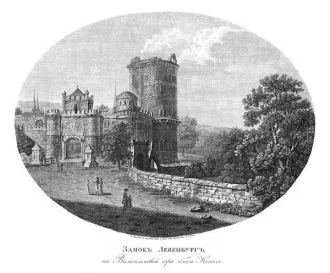 Историческое изображение замка Левенбург