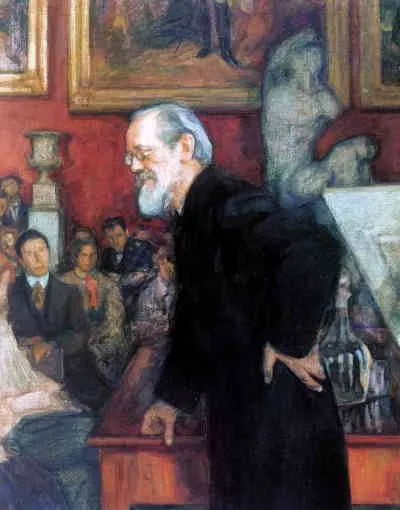 На лекции профессора Ключевского (художник Л. Пастернак, 1909 г.)