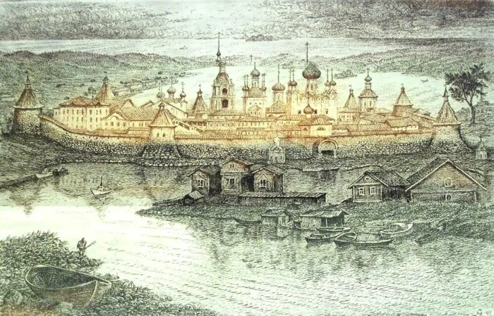 Соловецкий монастырь гравюра