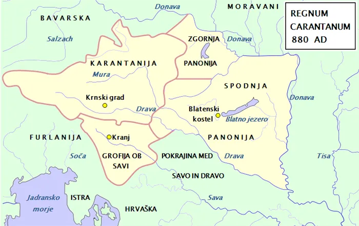 Карта Карантании/Хорутании