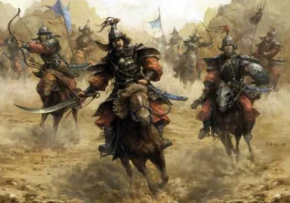войска Чингисхана идут в бой