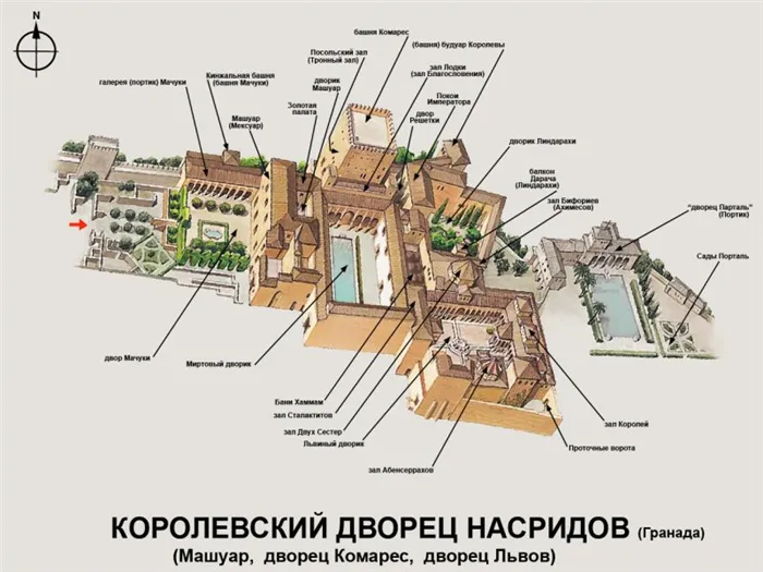 Карта Дворцов Насридов