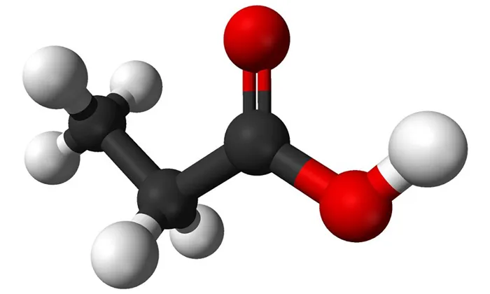 Схематическое изображение пропионовой кислоты