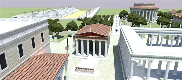 Реконструкция храма в Эпидавре.
