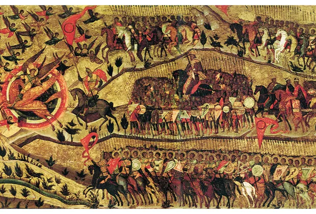 Икона «Благословенно воинство Небесного Царя», написанная в память о Казанском походе 1552 года