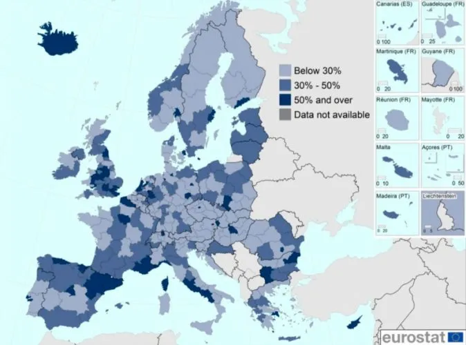 Уровень урбанизации в странах Евросоюза