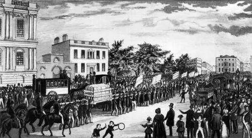 Шествие к парламенту для вручения чартистской петиции. Лондон. Май 1840. 