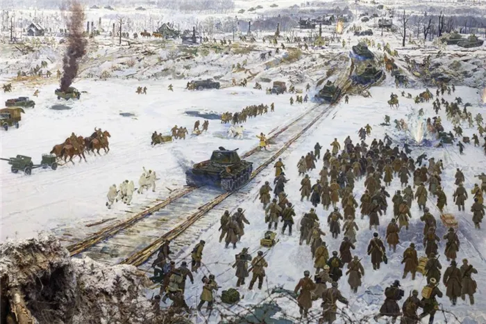 Фрагмент диорамы Прорыв блокады Ленинграда