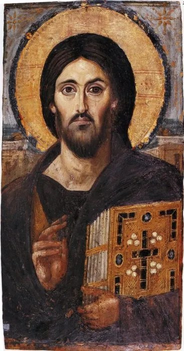 Христос Вседержитель VI век, монастырь св. Екатерины, Синай.