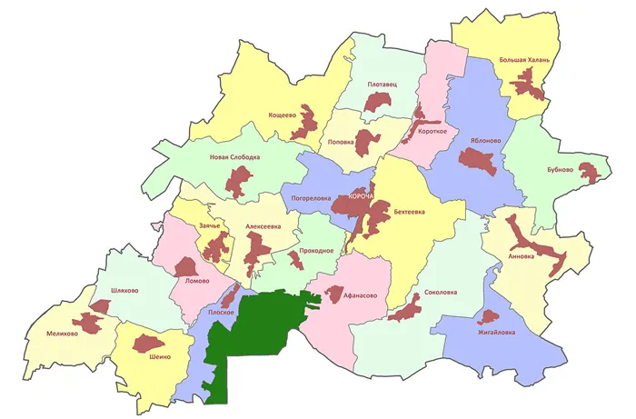 Карта Корочанского района Белгородской области