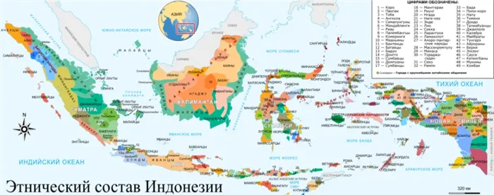 Карта этнических групп Индонезии