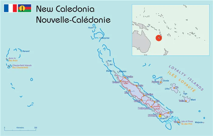 политическая карта Новой Каледонии