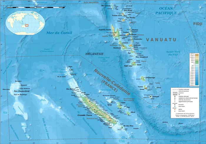 подробная карта Новой Каледонии