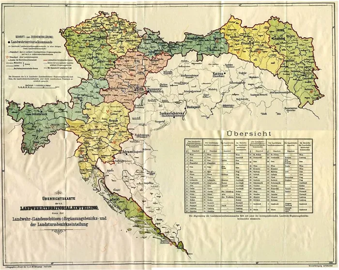​Округа пополнения австрийского ландвера в 1916 году. de.wikipedia.org - Один монарх, два государства, три армии | Warspot.ru