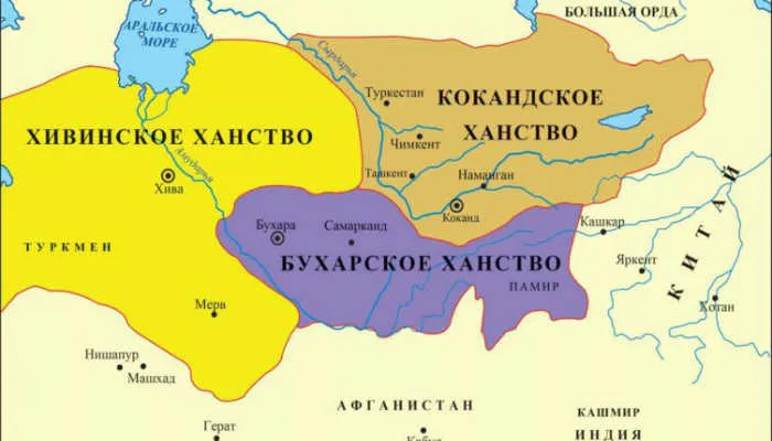 Карта Кокандского ханства